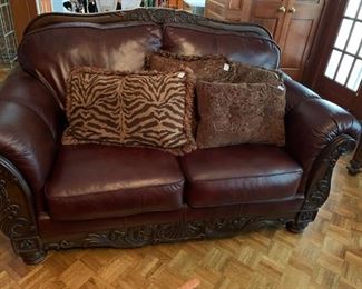 leather love seat