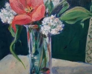 Local artist oils. Myrna "Pud" Ransdell "Tulip Time"