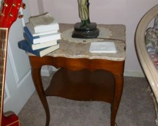 Marble-top end table