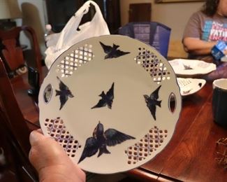 Austria blue bird china plate