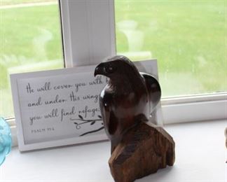 Hand Carved Black Walnut Eagle
