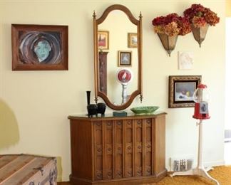 Mid C Wall Console, Mirror, Art