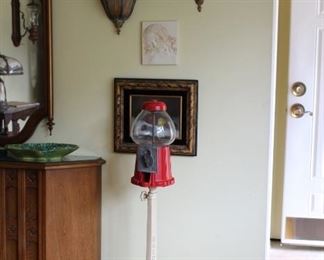 Saxon Metal (drafting) Stand with Gumball Machine Art  Wall Vases