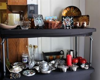 Chrome Dishes, Western Native American Tiles, Glass Art