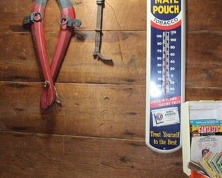 Harness & Mail Pouch Sign & Vintage Nail Puller