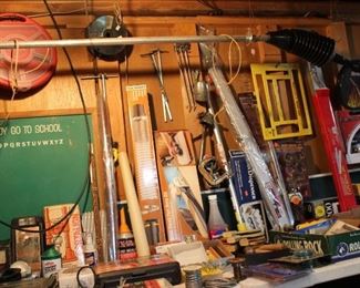 Hand and Electric Tools, Levels, Dremel Tools, Corner Fan, Chalk Board, Bike Light, Various Tools and Novelty Items, Hundreds of Tools