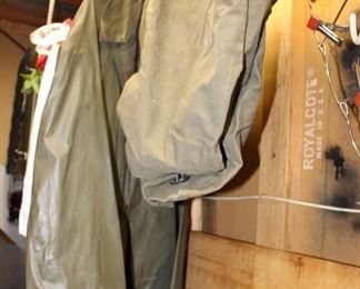 Military Duffle Bag and Rain Coat