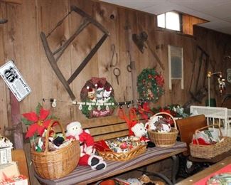 Park Bench, Christmas Items, Antique Tools