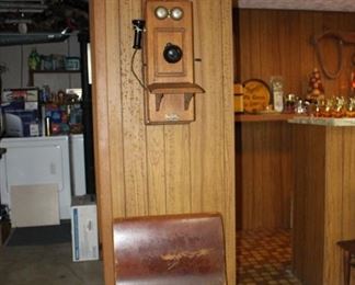 School Desk and Century Oak Telephone