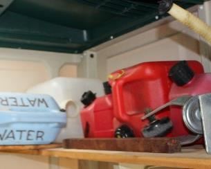 Gas Cans, Water Containers, Trailer Mechanism