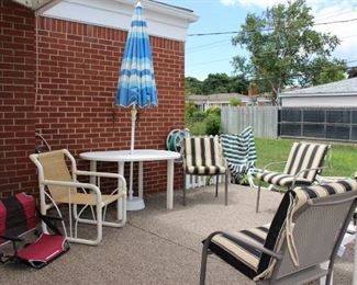 Patio Table, Umbrella, $ Chairs & Cushions, Stadium or Boat Seat, Lounge Chairs