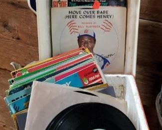 Fantastic Book and Record Set and 45 Records and Move Over Here Comes Henry Record