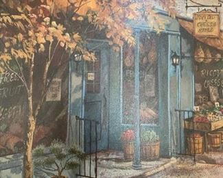 Double Wood Frame French Market Print