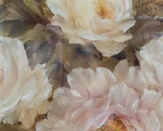 Gold Framed White Floral Print