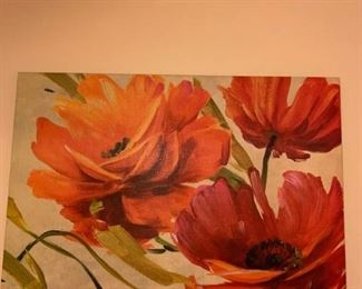 Large Red Floral Canvas