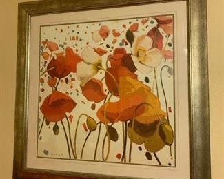 Large Silver Framed Orange Poppy Print