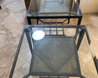 Metal, Glass Tile End Tables