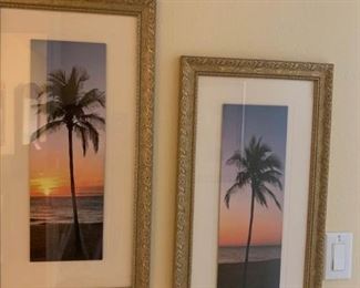 Set of 2 Sunset Palm Tree Pictures