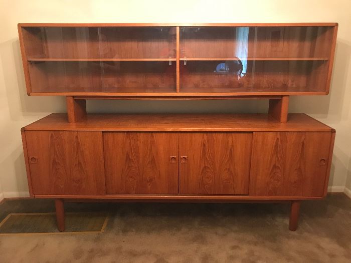 $2,800 
Absolutely stunning teak buffet and hutch. Made in Denmark by Dyrlund.