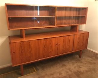 Absolutely stunning teak buffet and hutch. Made in Denmark by Dyrlund.