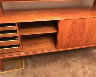 Absolutely stunning teak buffet and hutch. Made in Denmark by Dyrlund.