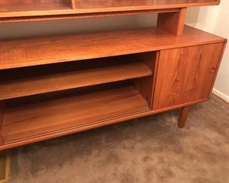 Absolutely stunning teak buffet and hutch. Made in Denmark by Dyrlund.