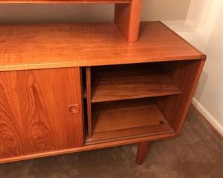 Absolutely stunning teak buffet and hutch. Made in Denmark by Dyrlund.