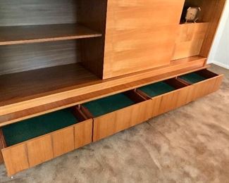 Extreme beauty! Vintage Danish Modern wall unit with bar, made in Denmark by Musterring International.