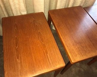 Vintage Danish Modern coffee table and 2 end tables, made in Denmark.
