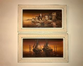 $325 Pair
Pair mid century paintings, oil on canvas, signed (illegible).