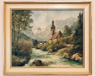 $200
Vintage oil painting on canvas, signed Karger.