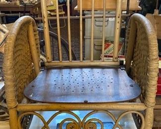 Childs antique ornate wicker chair