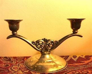 ornate Oneida double candle holder 