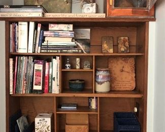 pottery, wall art, books and decoratives