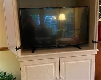 Large crackle finish cabinet, with two additional shelves