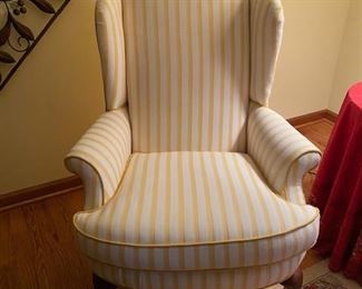 Yellow wingback accent chair will brighten any room