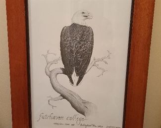 Fairhave College Eagle poster framed