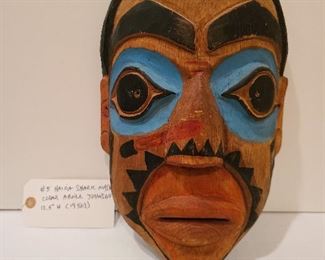 Lot 5 Haida Shark Mask Abner Johnson 12.5 " high 1950s