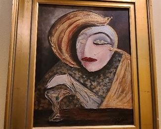 MCM painting The Martini signed