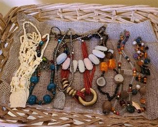 chunky stone and bone necklaces