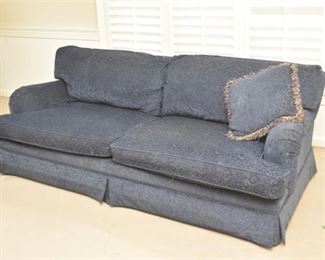 14. Baker Down Cushion Blue Upholstered Sofa