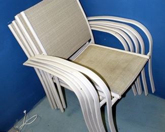 Metal Framed Patio Chairs, 33" x 24" x 23", Qty 5