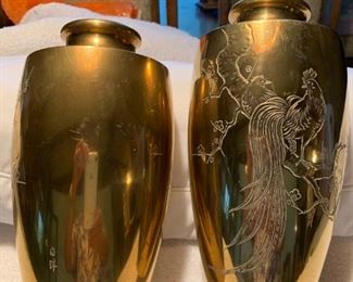 Brass vases from Japan
