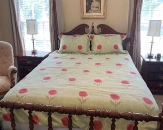 Dixie solid cherry four poster Queen bed and triple dresser 
