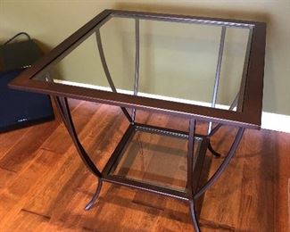 pair of side tables 24"w 22.75h