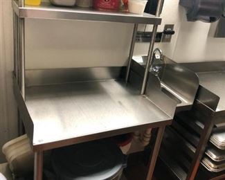 Stainless steel prep table
Over shelf and under shelf