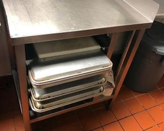 Stainless steel prep table
Sheet pan holder built in