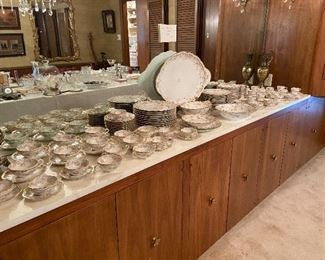 Incredible 128 pieces of Haviland "Theodore" Limoges china from France.