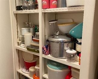 Tupperwear, storage items.