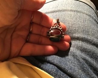 Swivel stones sterling pendant 
